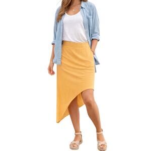 Frank & Eileen Tee Lab Ultimate Asymmetrical Skirt SZ S Lagenlook Coastal Chic